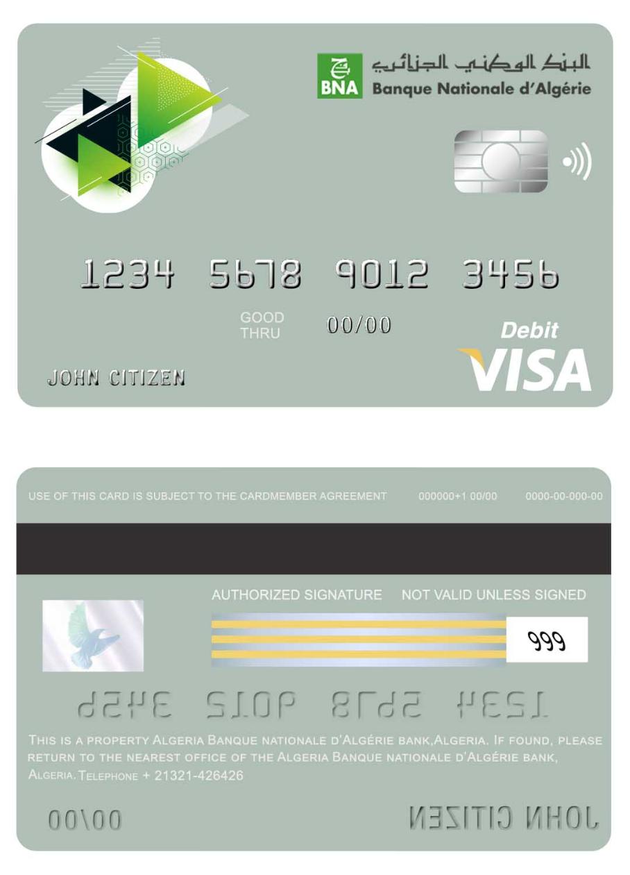 Algeria Banque Nationale d_Alg_rie (BNA) bank visa card