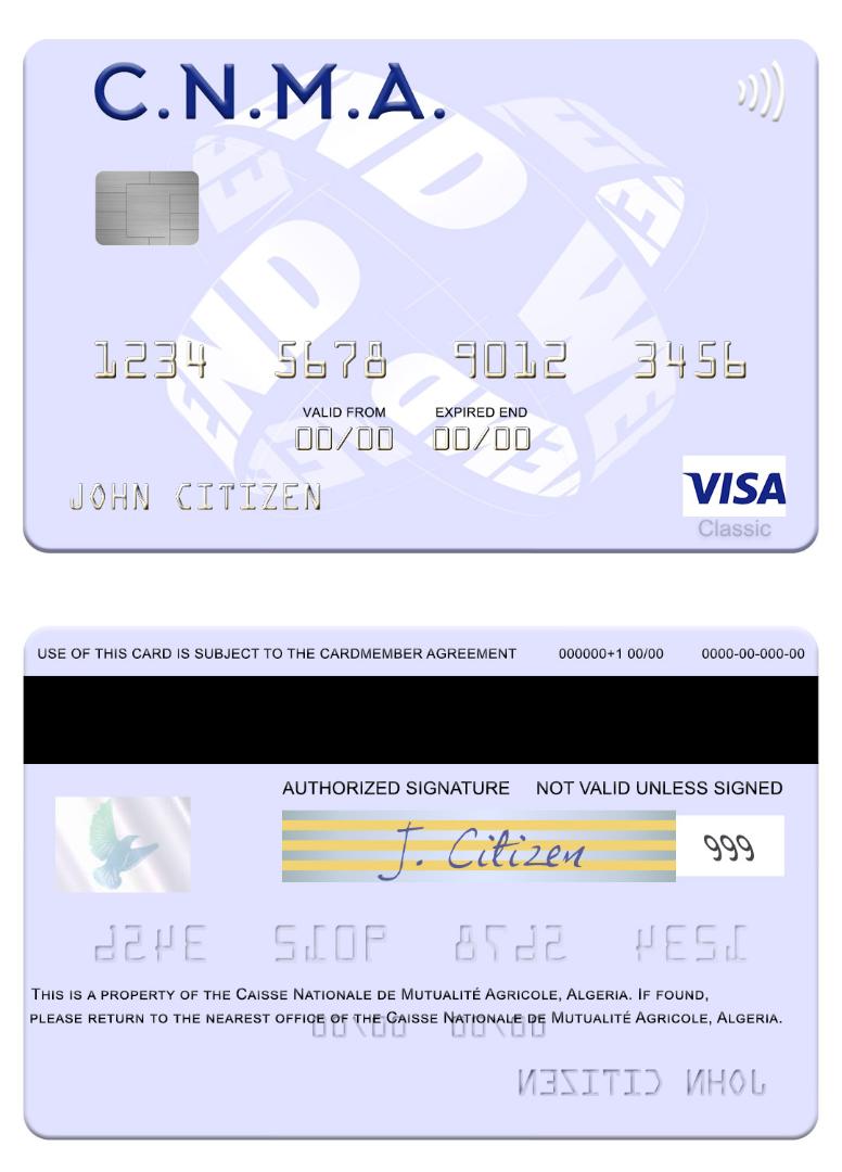 Algeria Caisse Nationale de Mutualit_ Agricole visa card