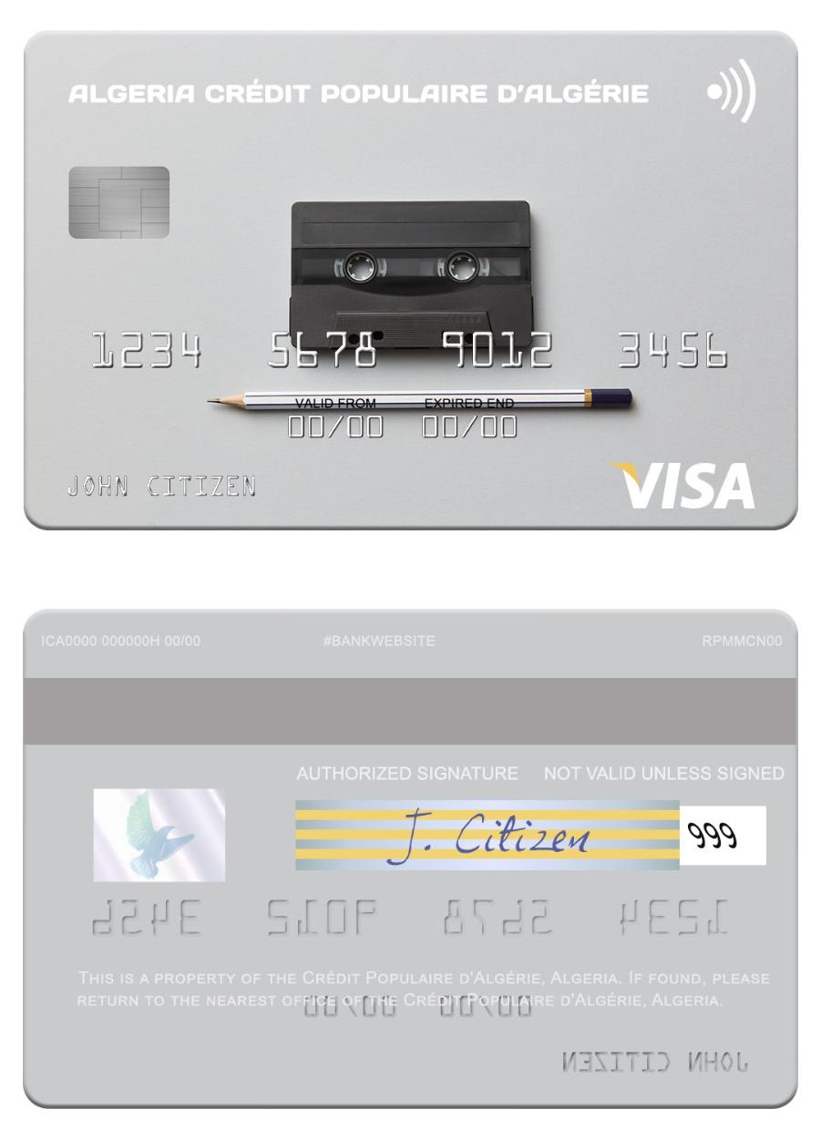 Algeria Cr_dit Populaire d_Alg_rie visa card
