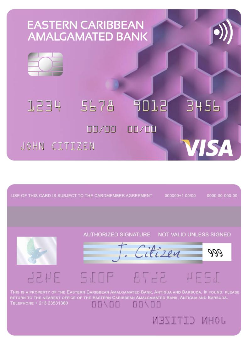 Antigua and Barbuda Eastern Caribbean Amalgamated Bank visa card