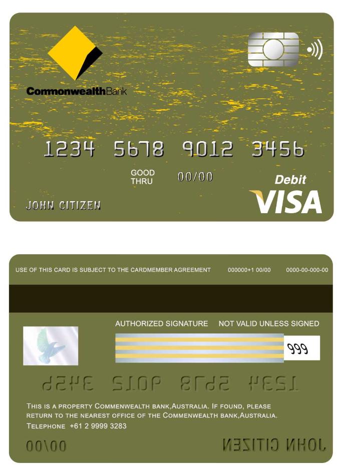 Australia Commonwealth bank visa card