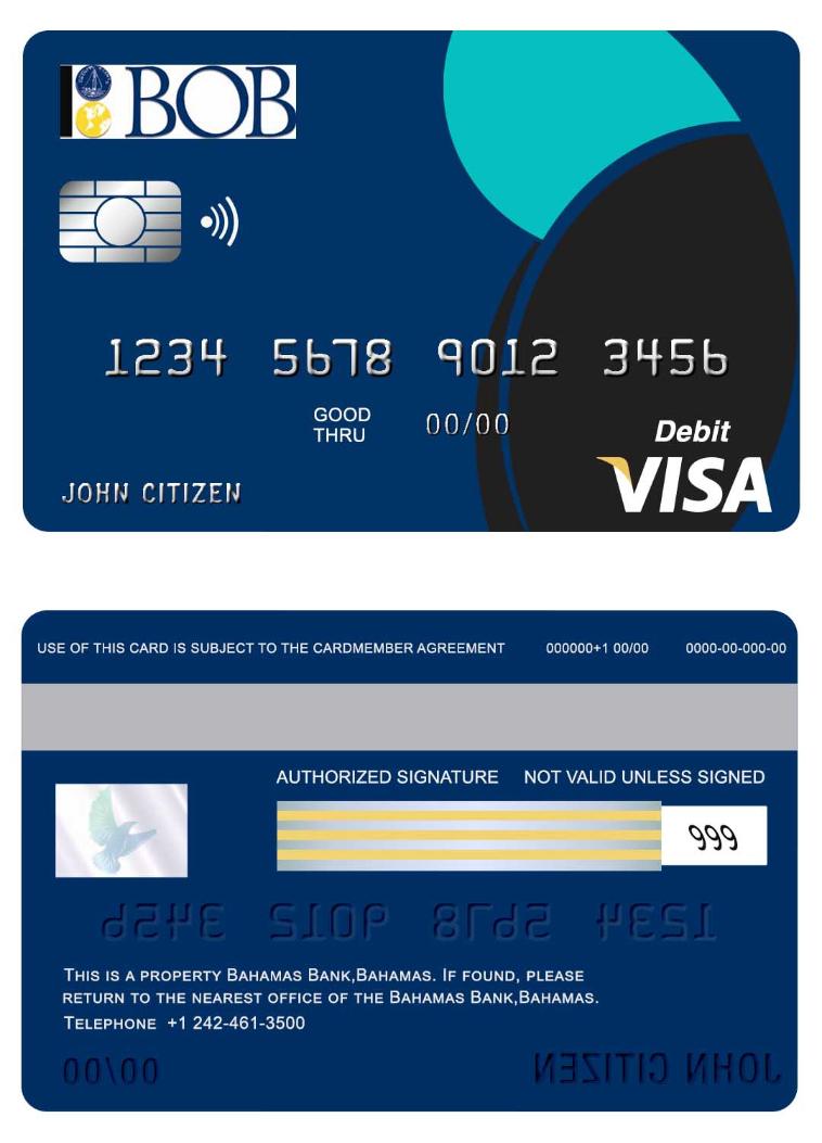 Bahamas bank of the Bahamas visa card