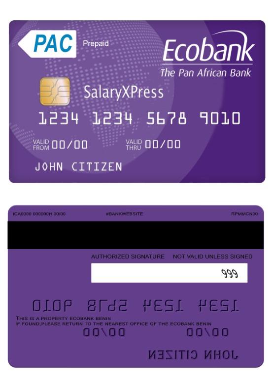 Benin Ecobank salaryxpress prepaid card