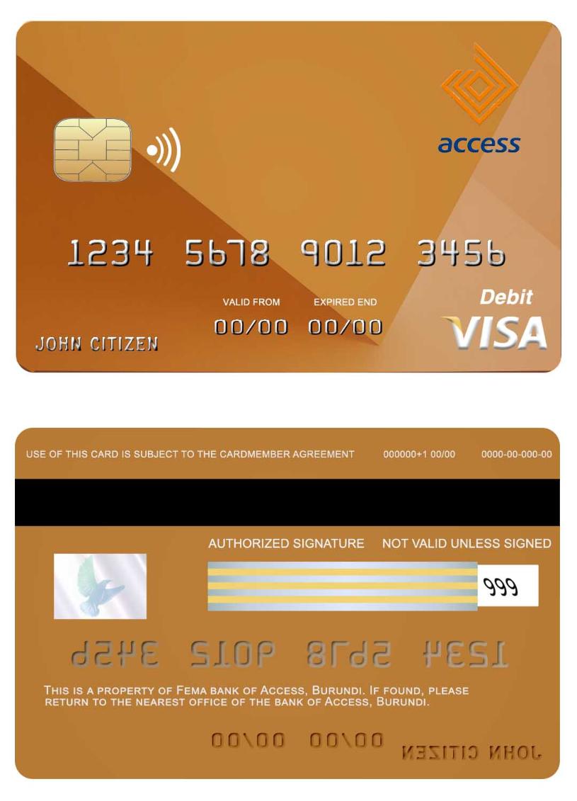 Burundi Access bank visa card