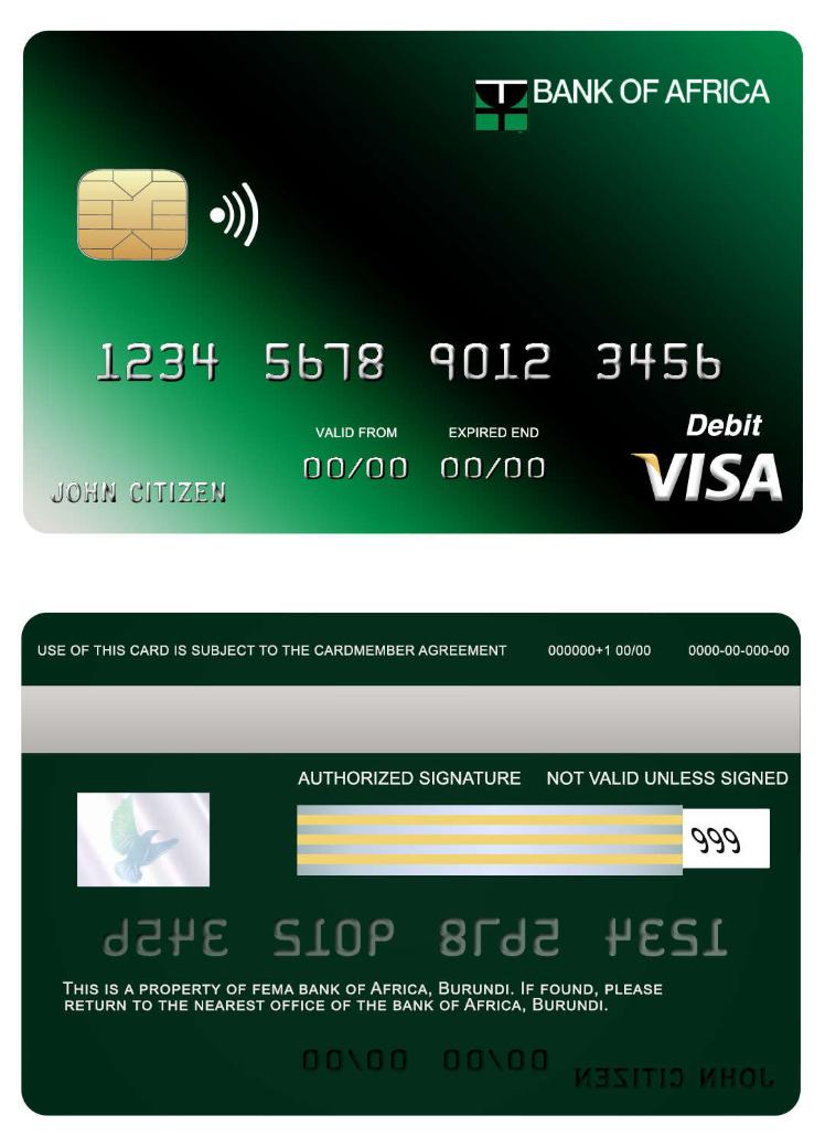 Burundi Africa bank visa card
