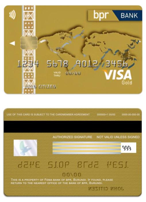 Burundi BPR bank visa gold credit card