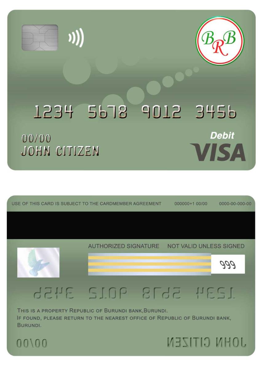 Burundi Bank of the Republic of Burundi visa debit card