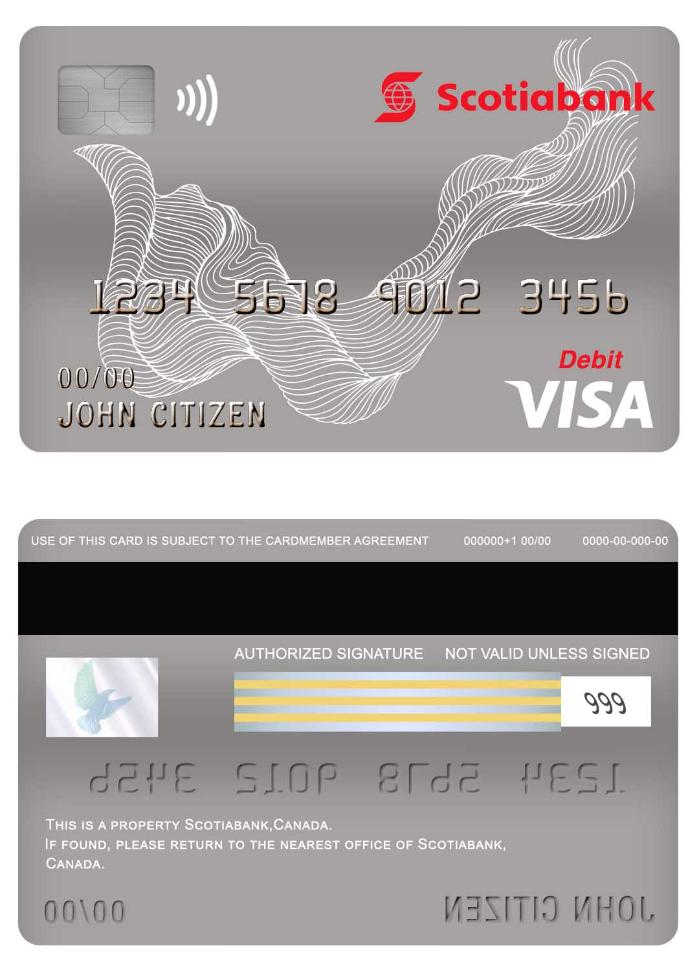 Canada Scotiabank visa debit card