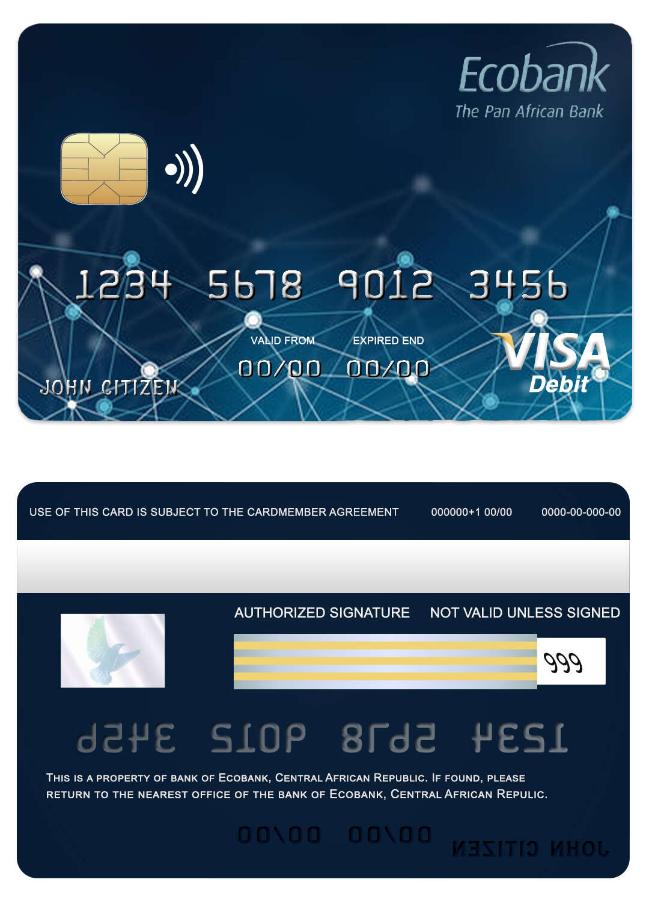 Central African Republic Ecobank bank visa card