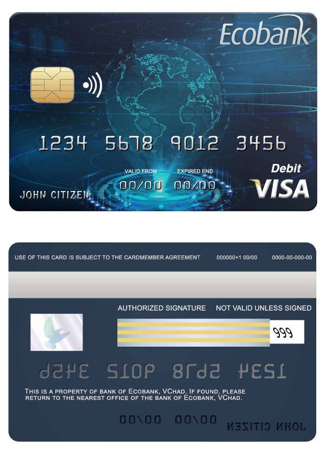 Chad Ecobank bank visa card
