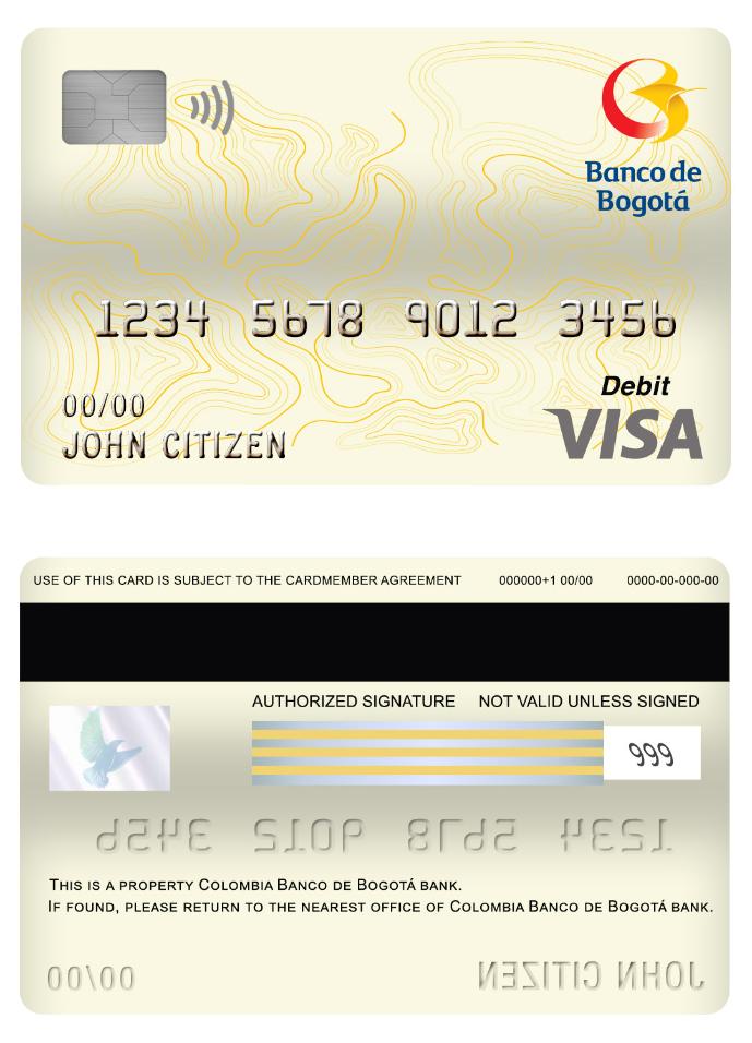 Colombia Banco de Bogot_ bank visa card