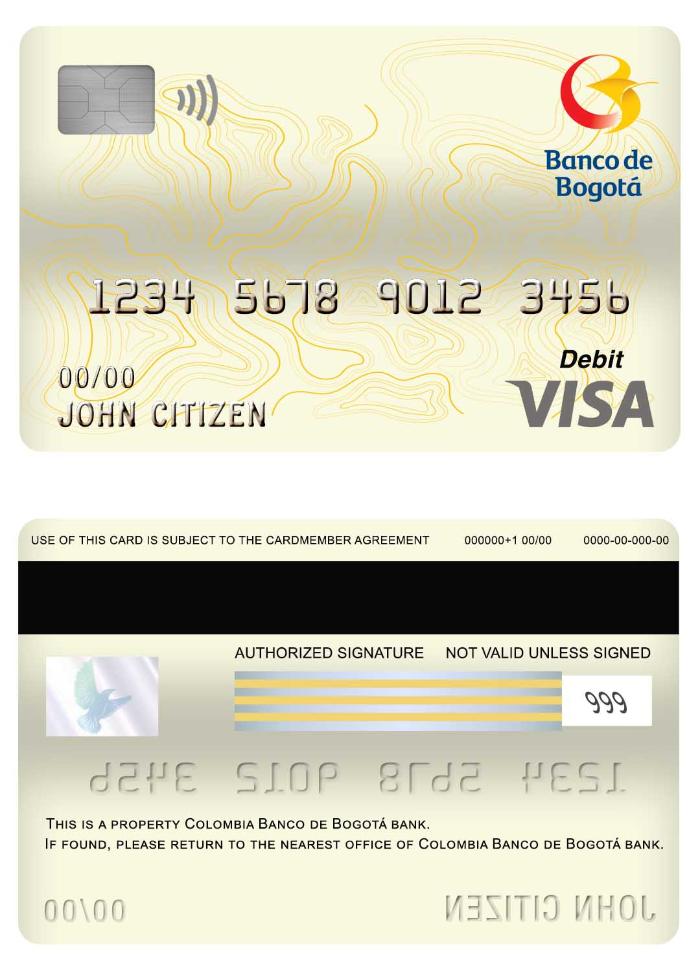 Colombia Banco de Bogot_ bank visa debit card
