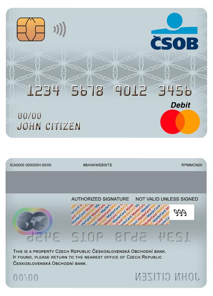 Czech Republic Ceskoslovensk_ Obchodn_ bank visa debit card
