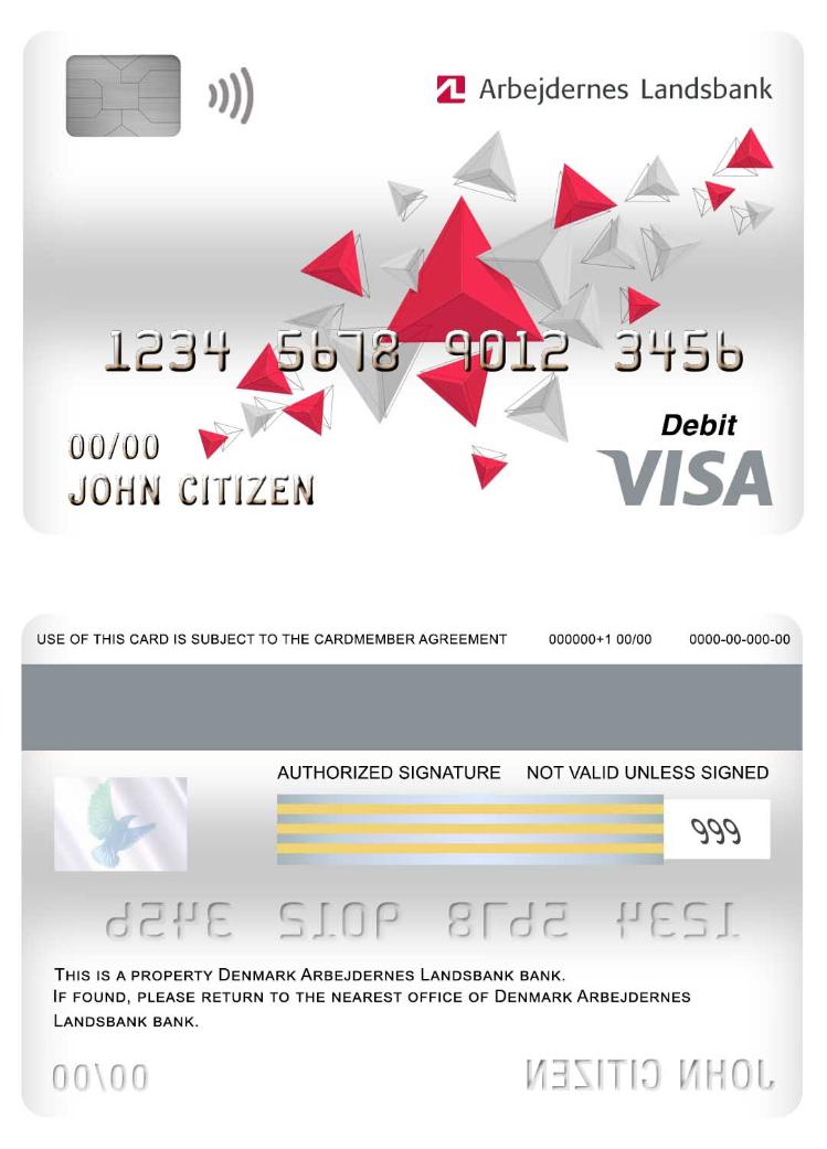 Denmark Arbejdernes Landsbank bank visa debit card
