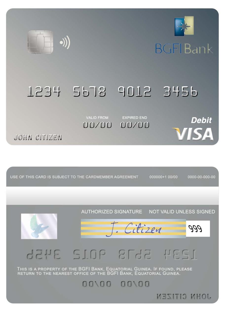 Equatorial Guinea BGFI Bank visa debit card