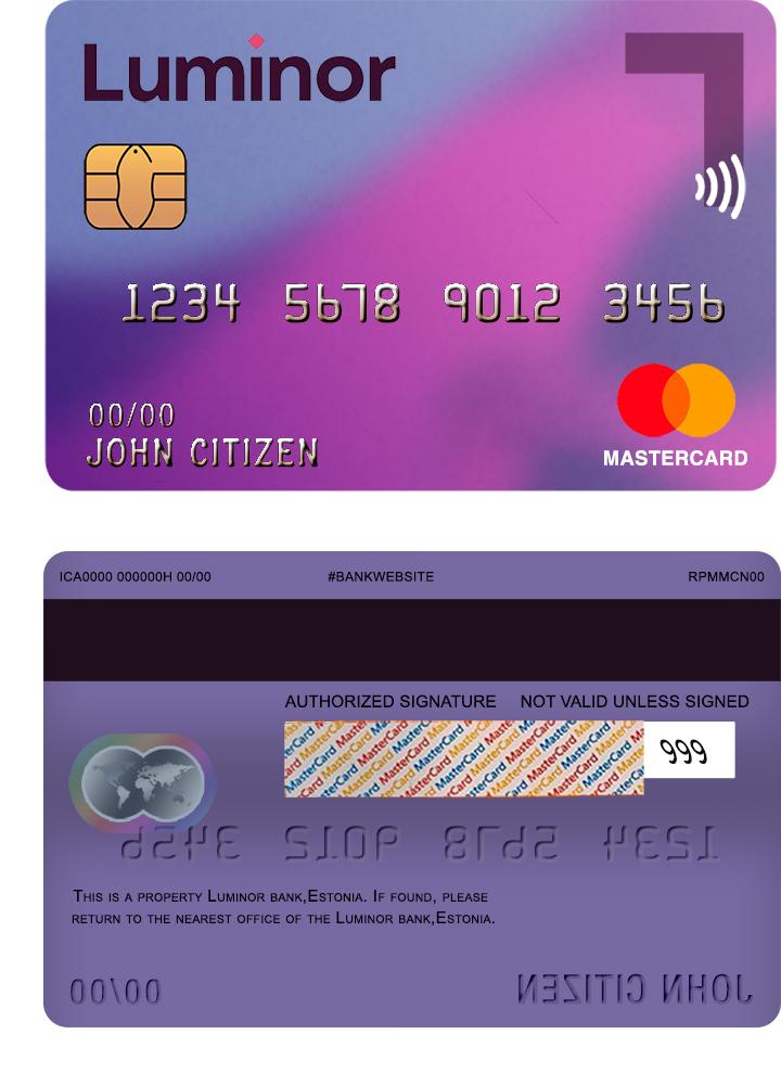 Estonia Luminor Bank visa electron card master card