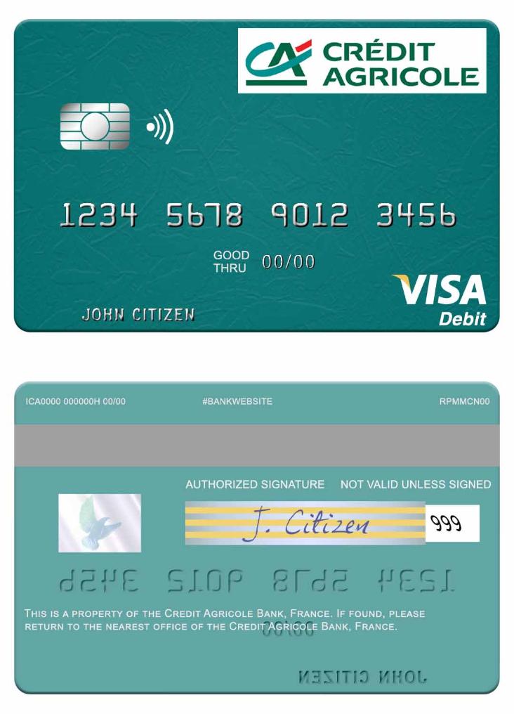 France Credit Agricole Bank visa debit card