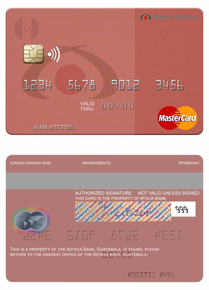 Guatemala Azteca Bank mastercard
