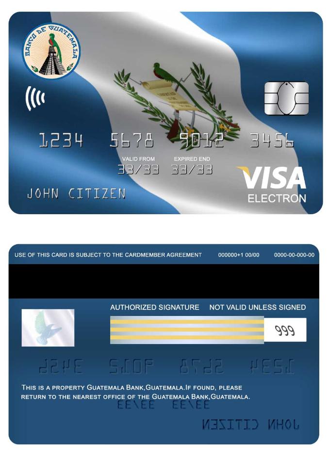 Guatemala Banco de Guatemala visa electron card