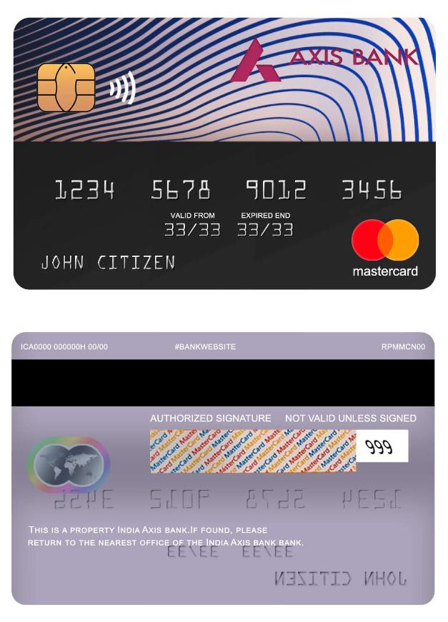 India Axis bank mastercard
