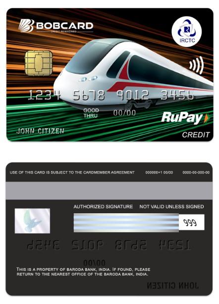 India The Baroda Bank Bobcard IRCTC RuPay credit card