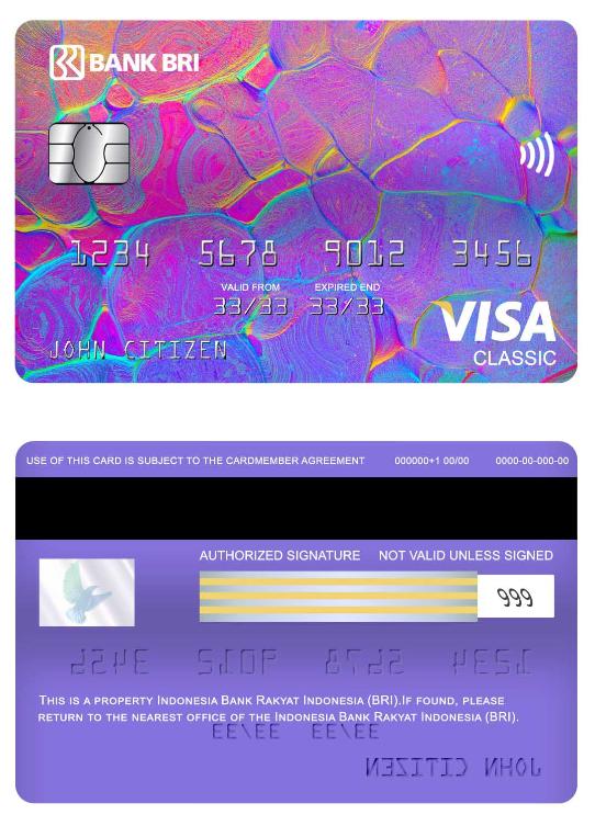 Indonesia Bank Rakyat Indonesia (BRI) visa classic card