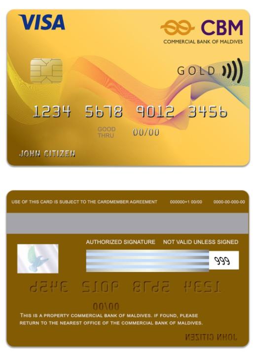 Maldives Commercial Bank of Maldives Visa Gold Card