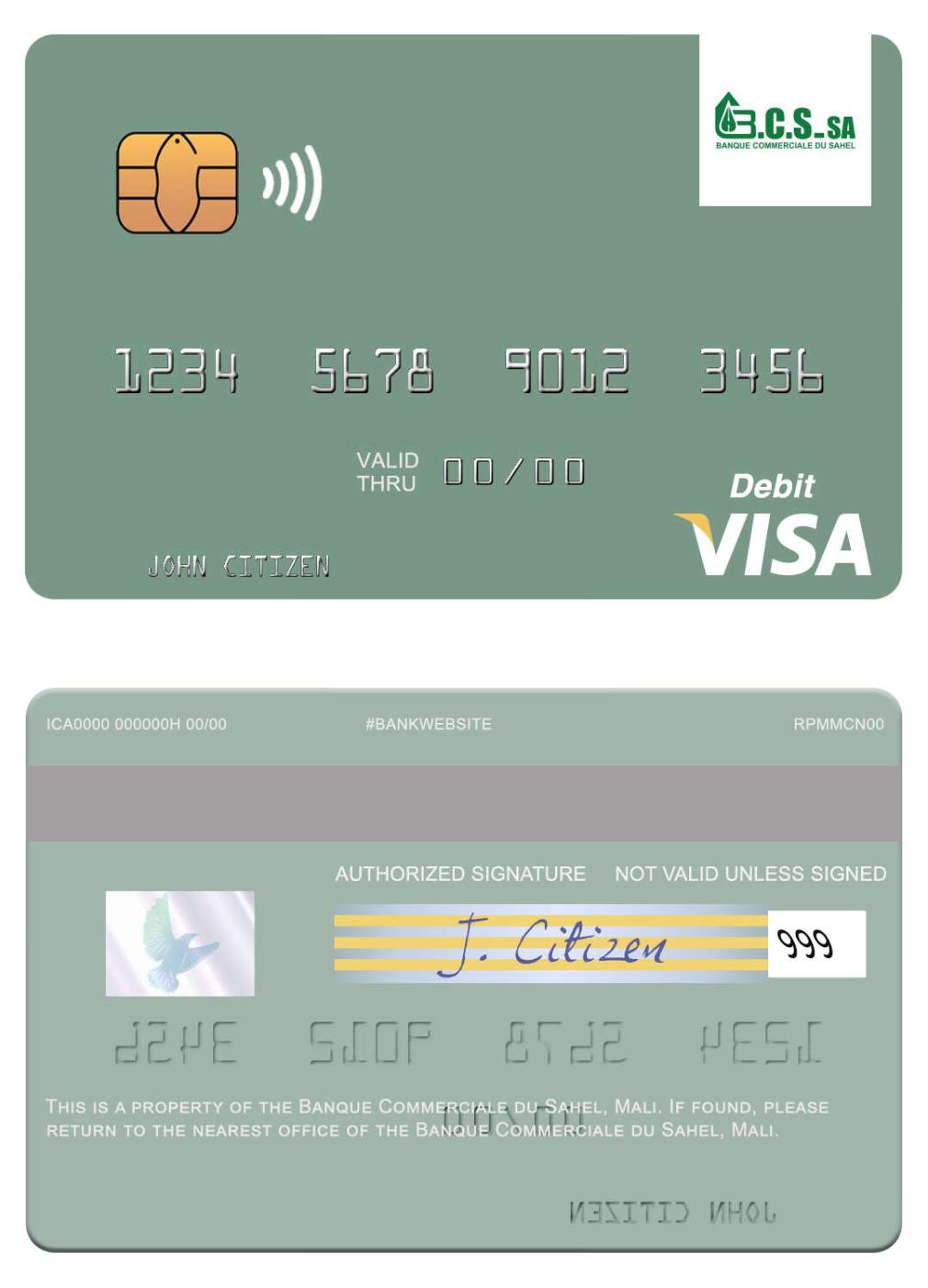 Mali Banque Commerciale du Sahel visa debit card
