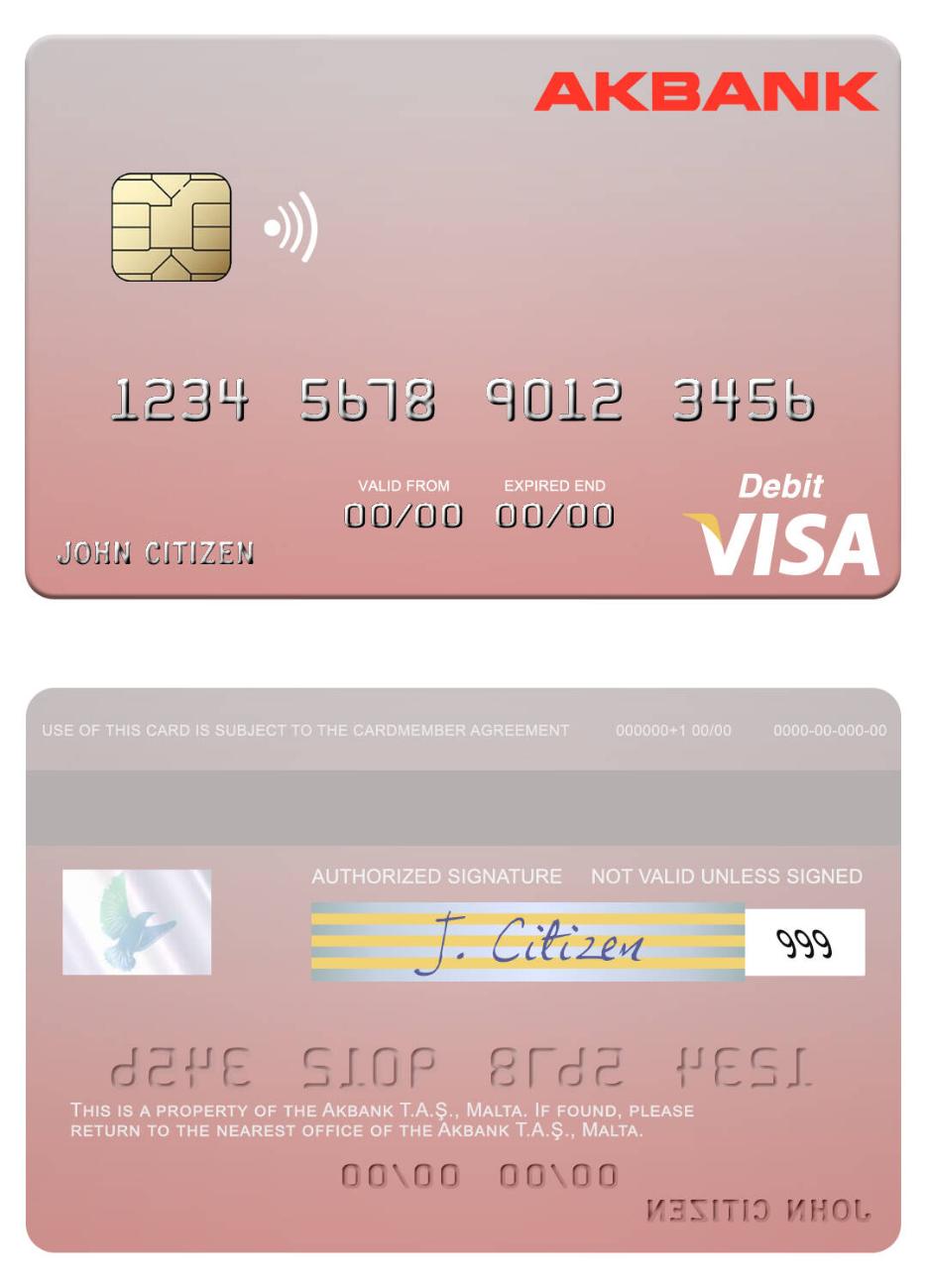 Malta Akbank T.A._. visa debit card