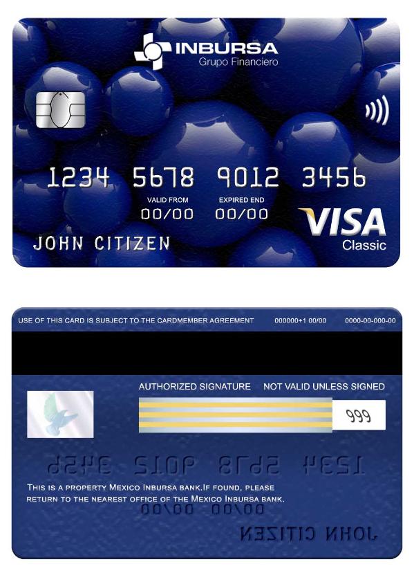 Mexico Inbursa bank visa classic card