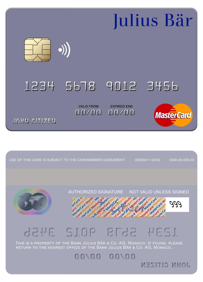 Monaco Julius B_r & Co. AG bank mastercard