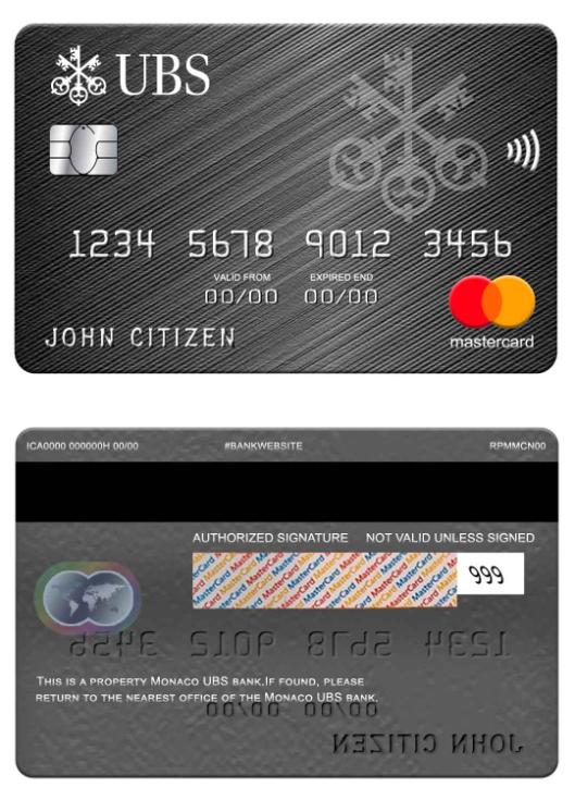 Monaco UBS bank mastercard