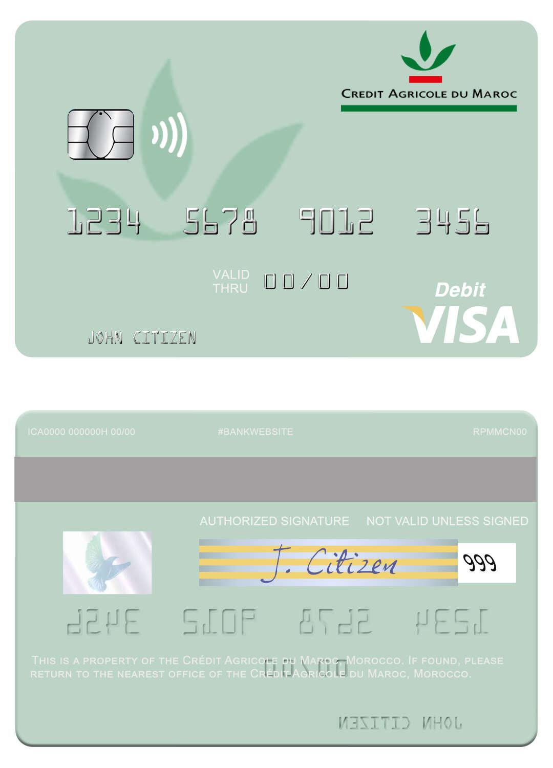 Morocco Cr_dit Agricole du Maroc visa debit card