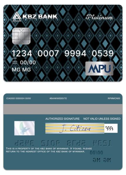 Myanmar KBZ Bank MPU Platinum Credit Card