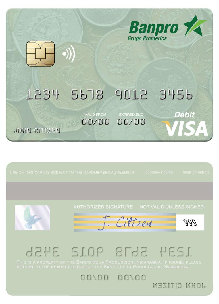 Nicaragua Banco de la Producci_n visa debit card