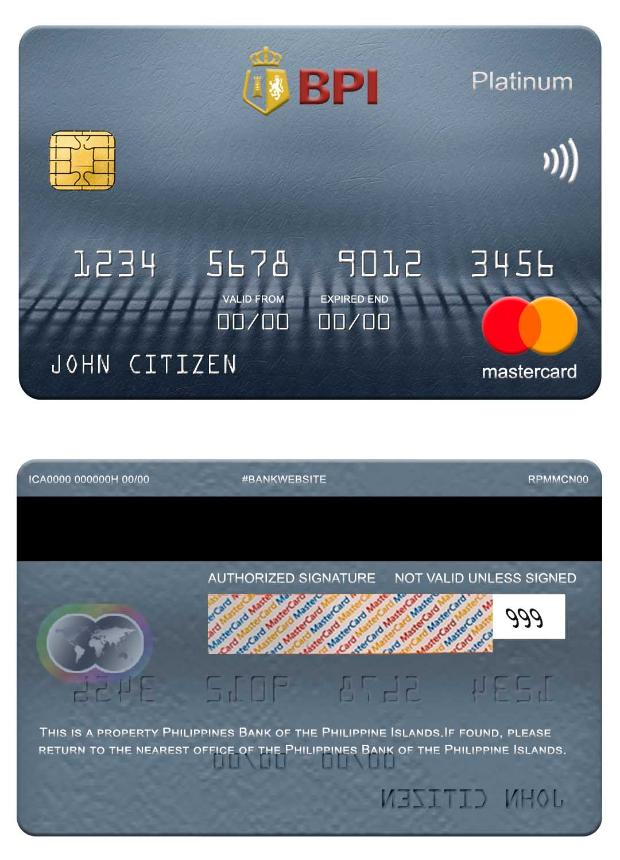 Philippines Bank of the Philippine Islands mastercard platinum