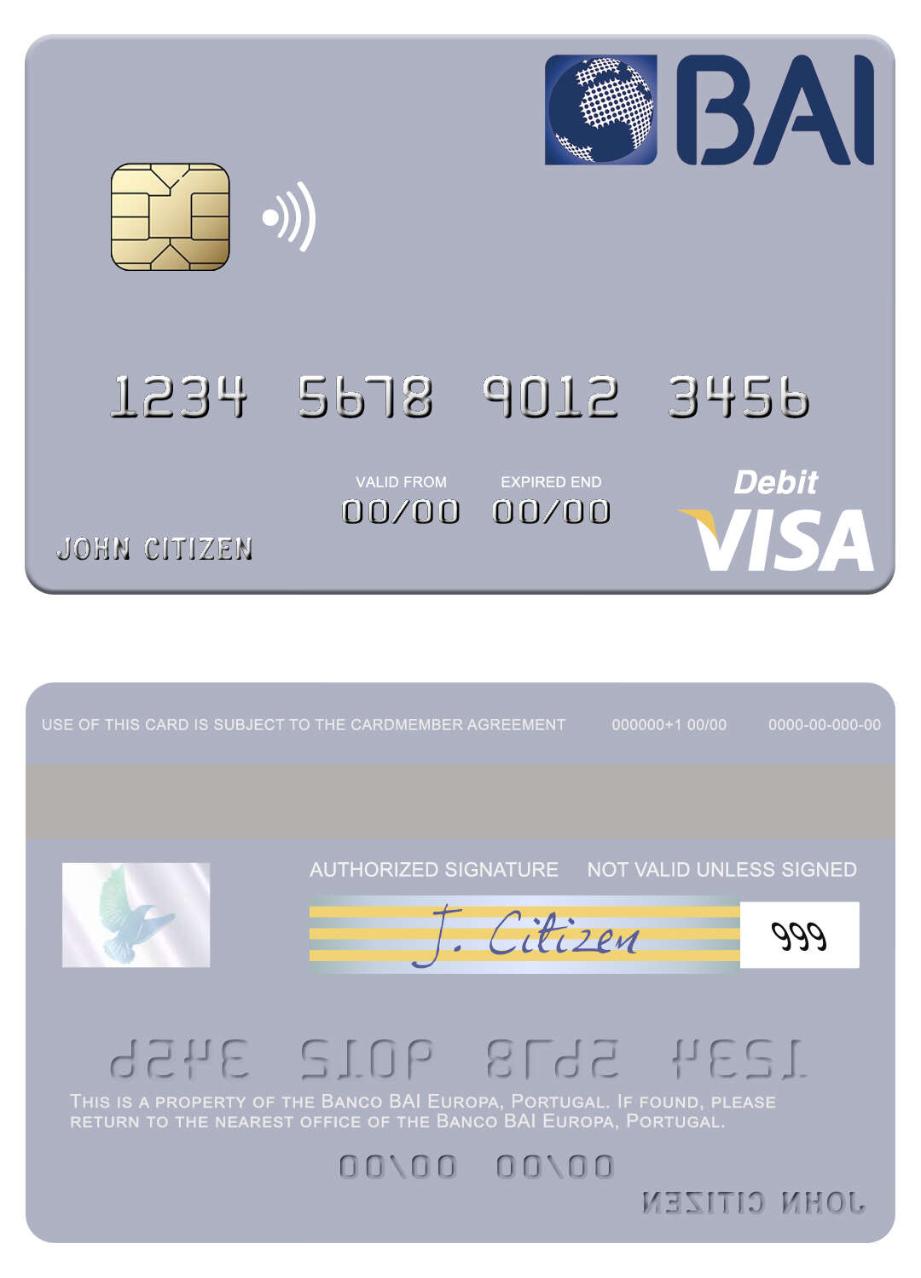 Portugal Banco BAI Europa visa debit card
