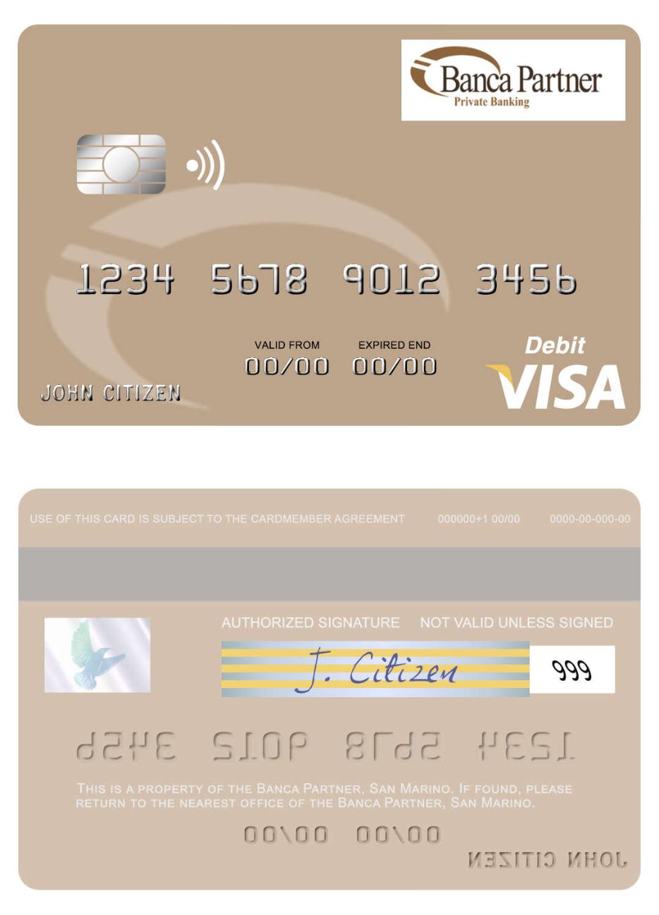 San Marino Banca Partner visa debit card