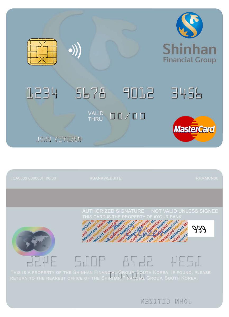 South Korea Shinhan Financial Group mastercard