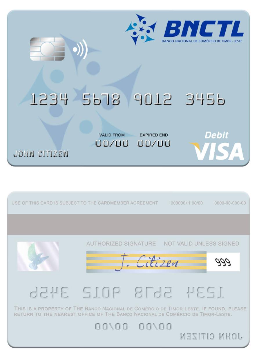 Timor-Leste Banco Nacional de Com_rcio de Timor-Leste visa debit card