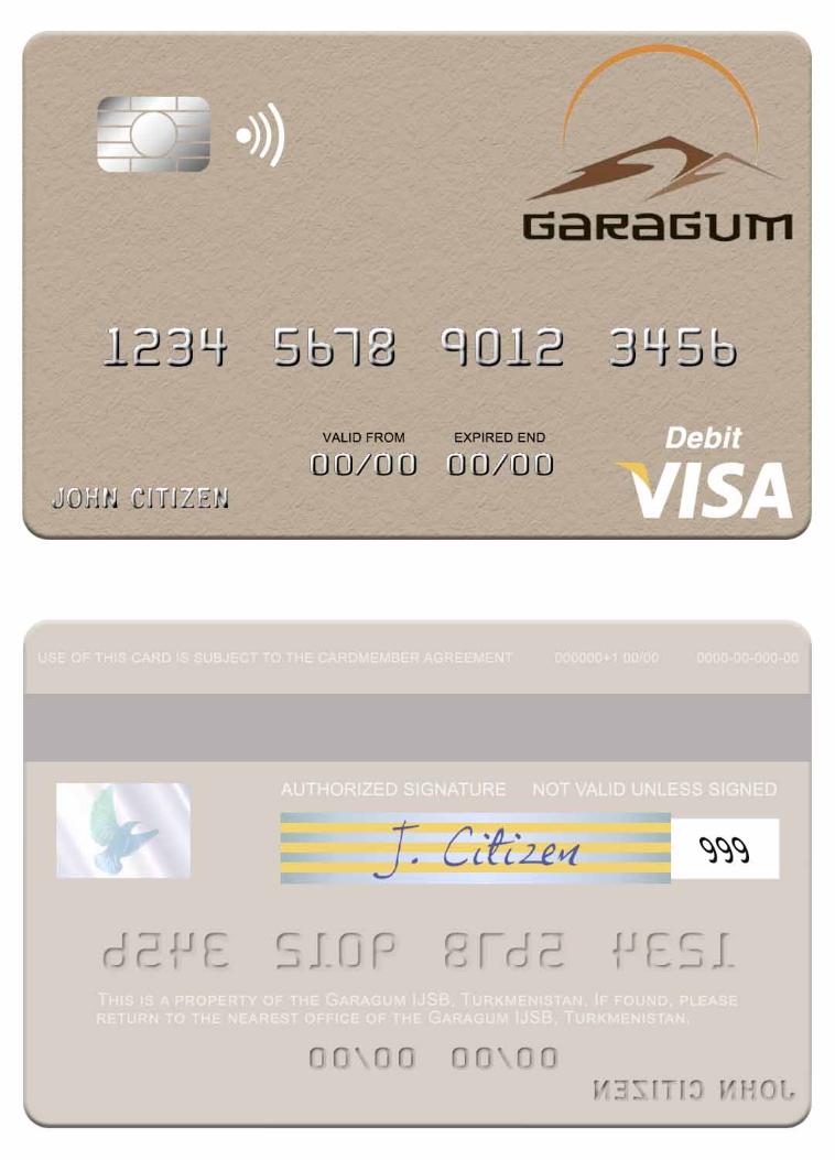 Turkmenistan Garagum IJSB visa debit card