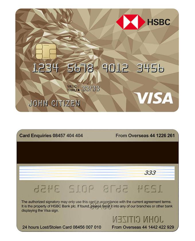 UK HSBC bank visa gold credit card