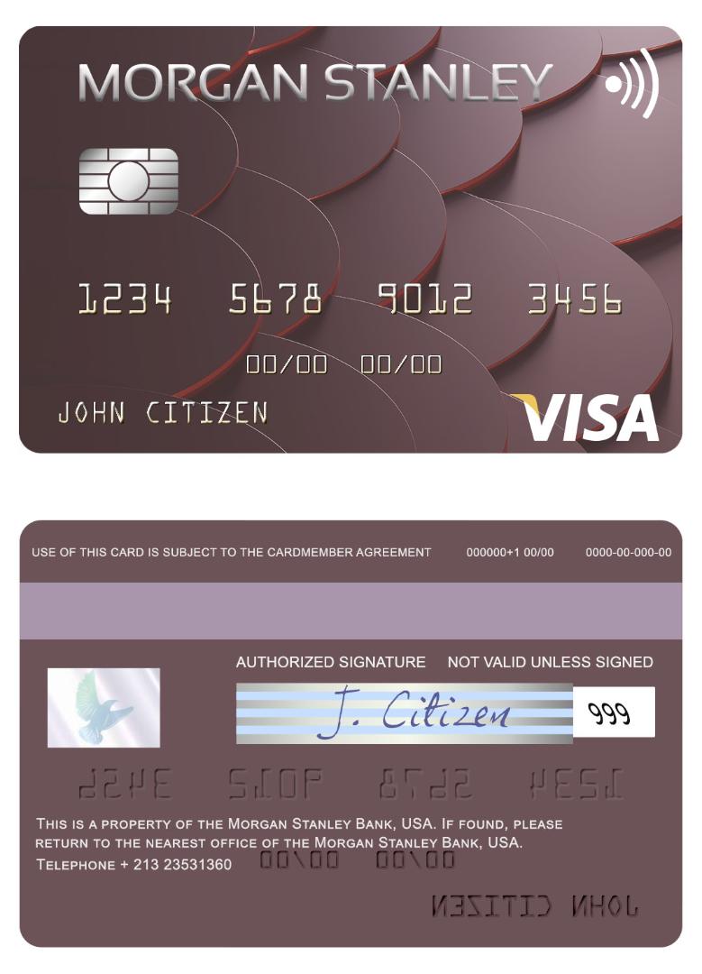 USA Morgan Stanley Bank visa card