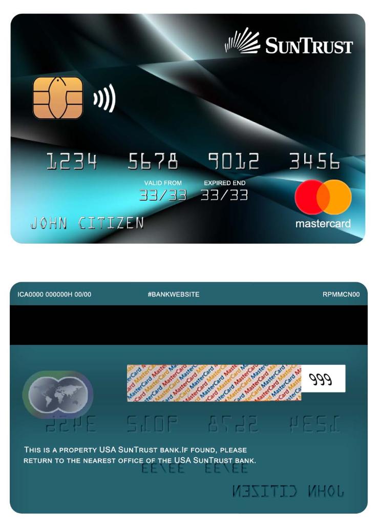 USA SunTrust bank mastercard