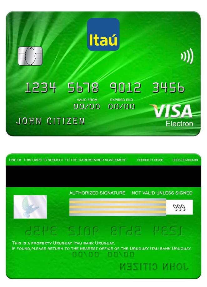 Uruguay Itau bank visa electron card