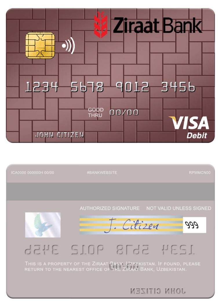 Uzbekistan Ziraat Bank visa debit card
