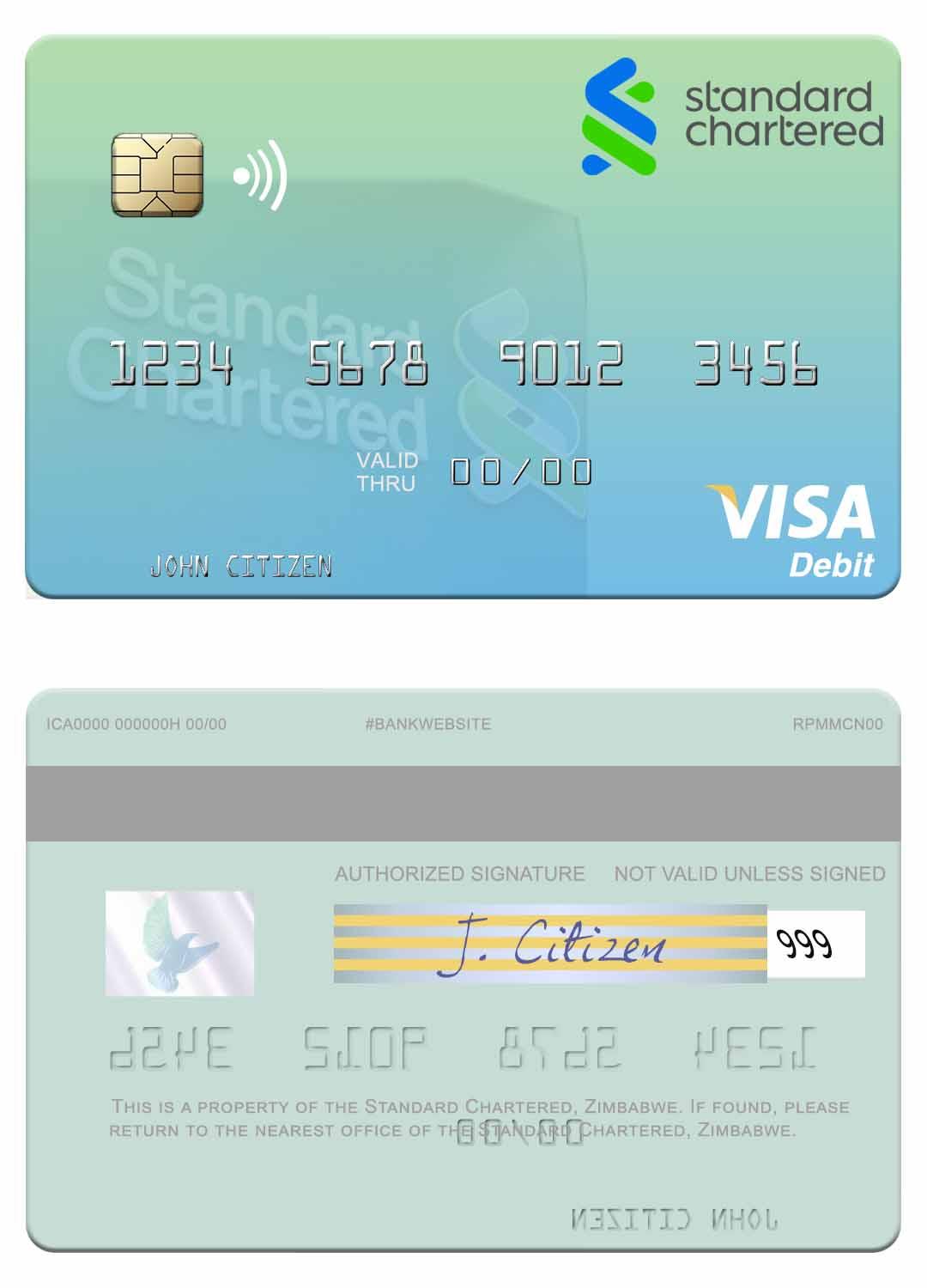 Zimbabwe Standard Chartered visa debit card