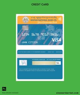Bhutan national Banka LTD Vize Banka Kart
