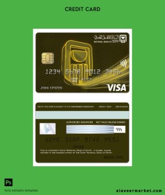 Mısır National Banka of Mısır Vize gold Kart
