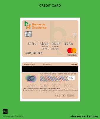 Honduras Banco de Kimlik Kartı Kart